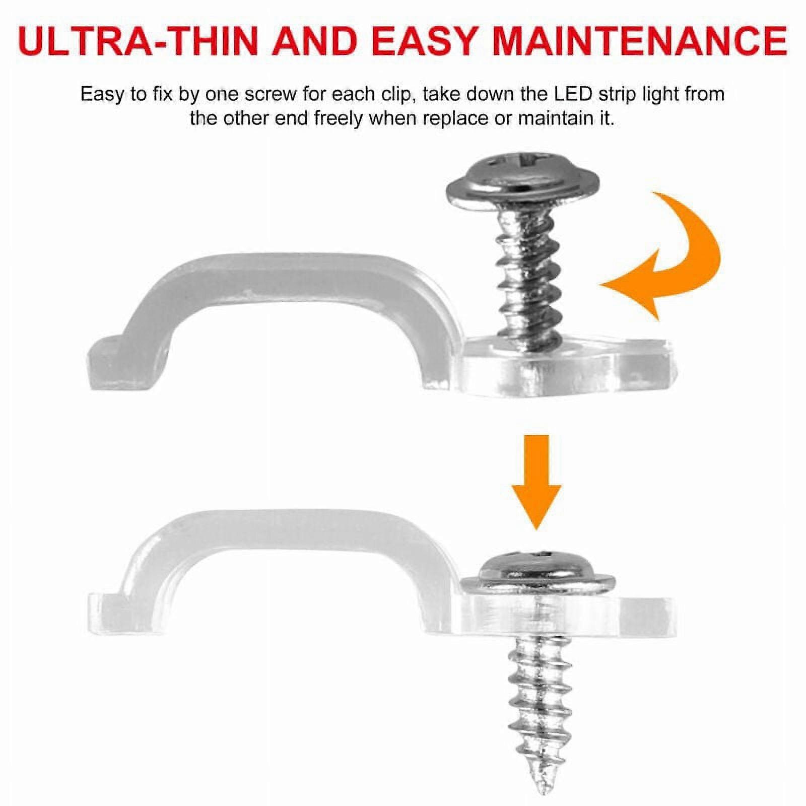 100 single-sided mounting clips, suitable for 5050 LED strips