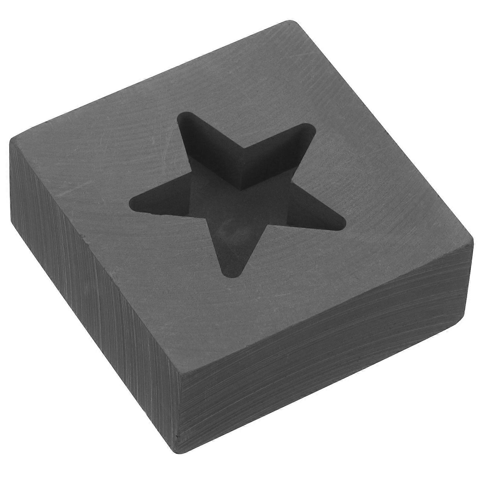 Graphite Ingot Mold 3Pcs Unique Star Shape Mold For Metal Casting Equipment And DIY Projects 5.00X5.00X2.00CM Easy To Clean