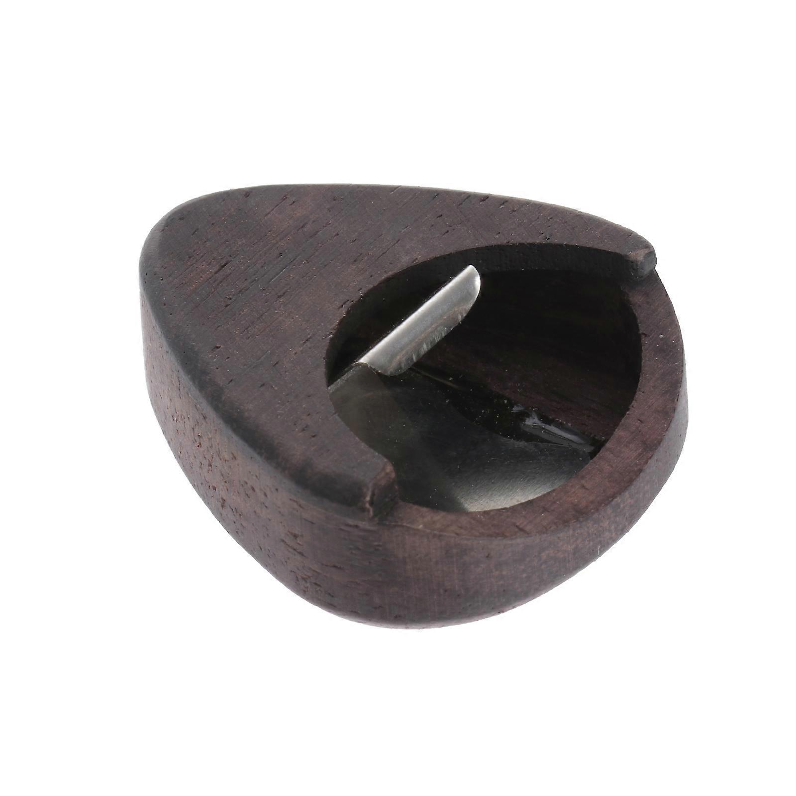 Träplektrumslåda för gitarr, hjärtformade gitarrplektrum, förvaringstillbehör, brunt, 1 set