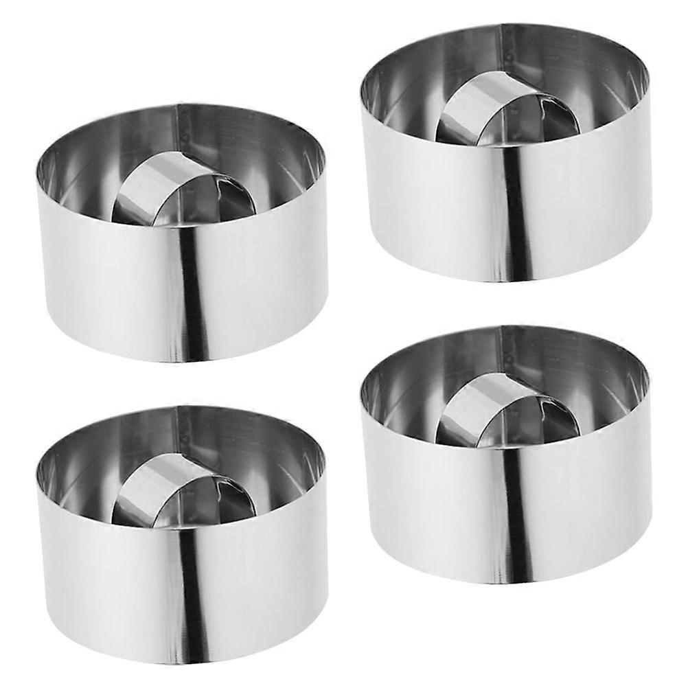 Baking Tools 12 Pcs Round Cake Molds for Use Ideal for DIY Desserts in Silver Stainless Steel Material