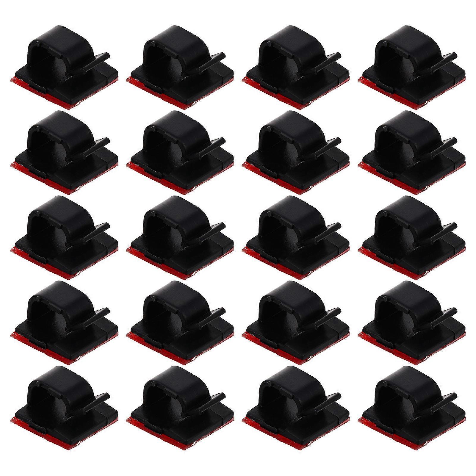 Data Cable Organizer Black Cable Clips for 20Pcs Self Adhesive Cord