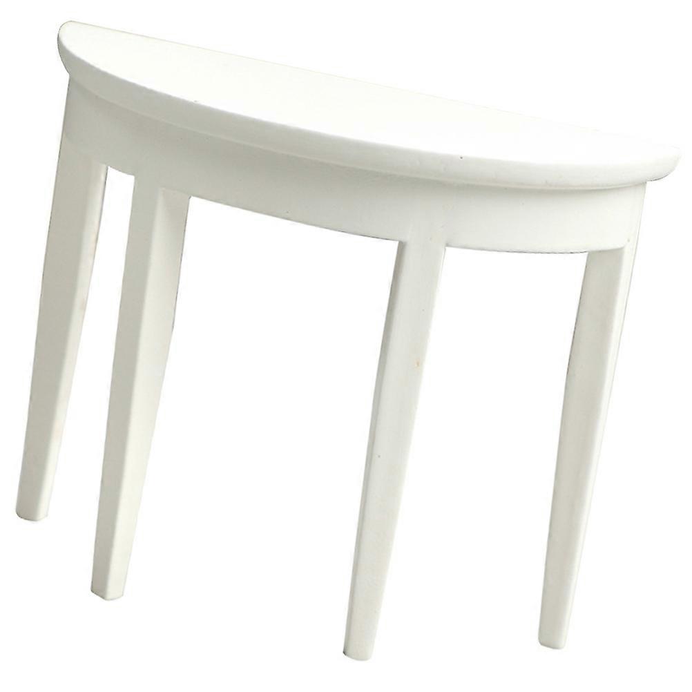 Mini Desk Model 3Pcs Half Round Table Craft Furniture For Kids Durable Wood Style Ideal For Mini House Decoration