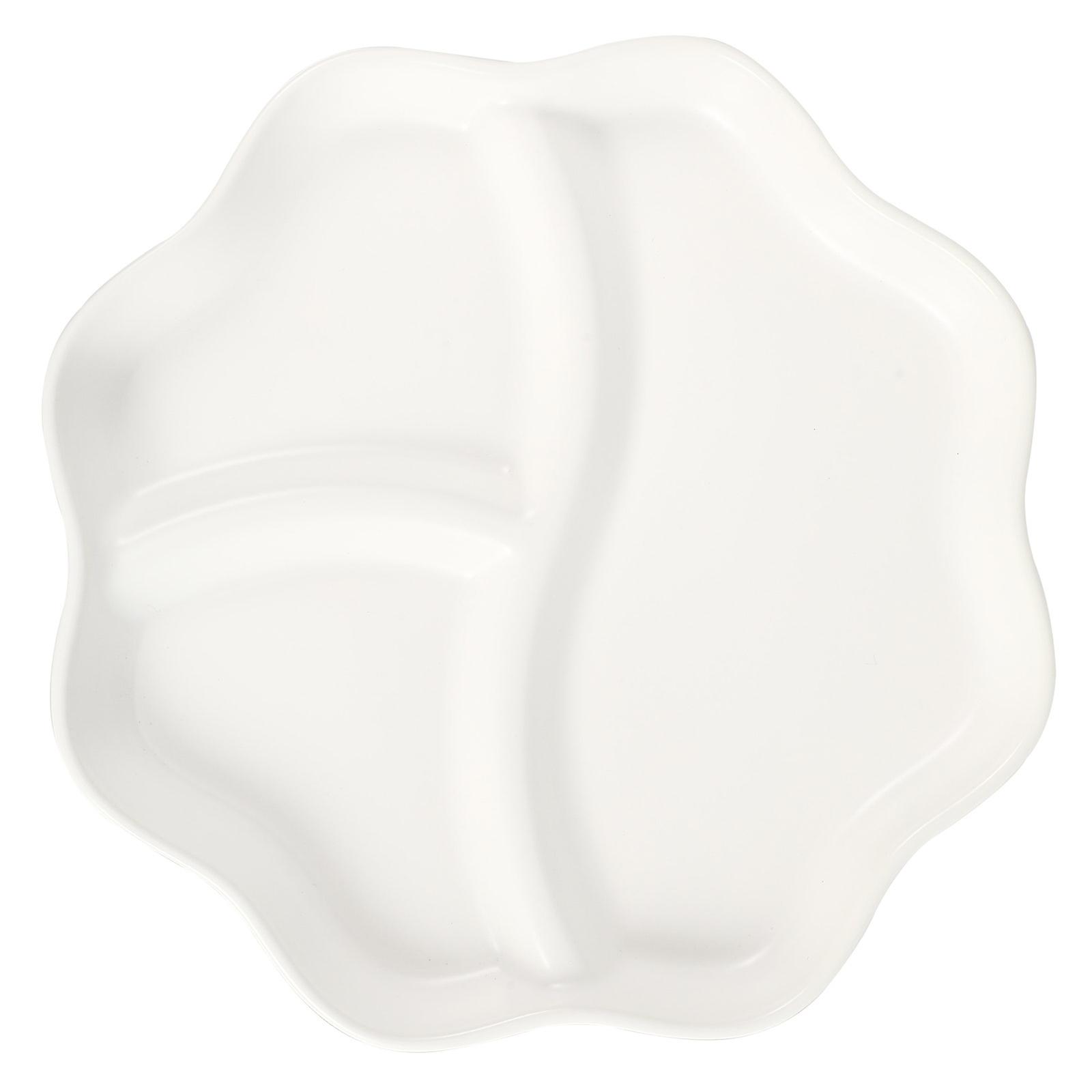 Three-Grid Breakfast Plate for Food Use 2Pcs Creative Ceramic Breakfast Plate