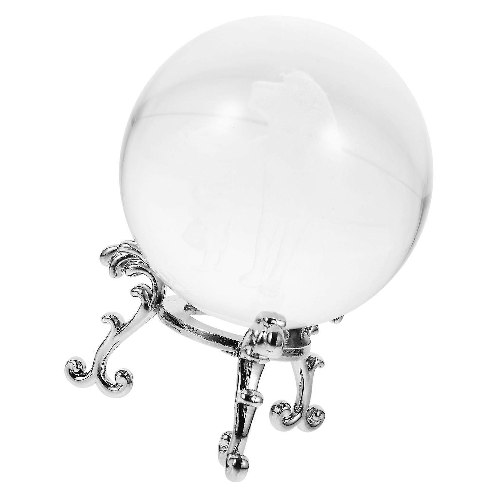 Crystal Ball Sphere with Metal Stand for Desktop Decoration 2Sets