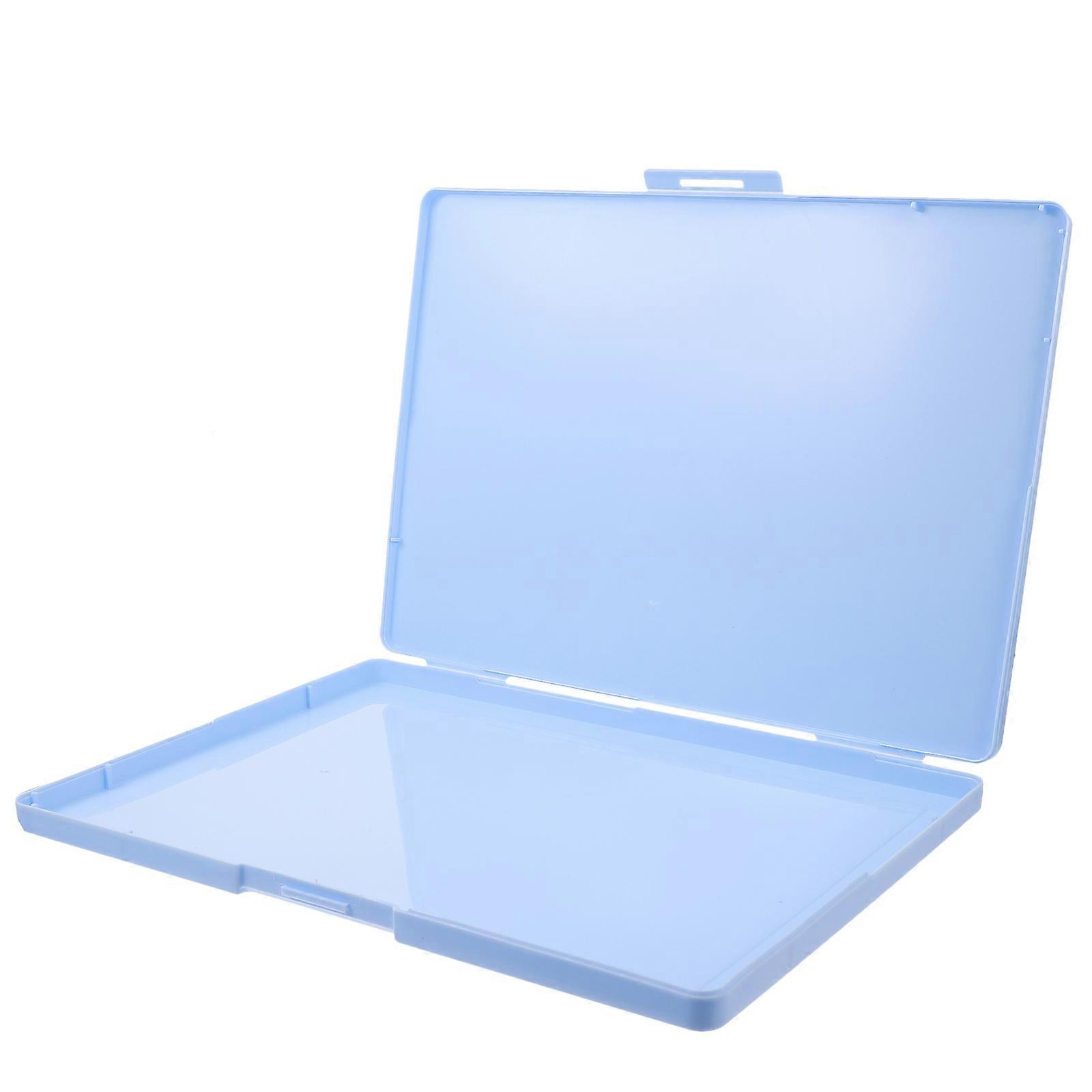 Blue Plastic Card Organizer Box for Storage Use 2Pcs Business Certificate Holder