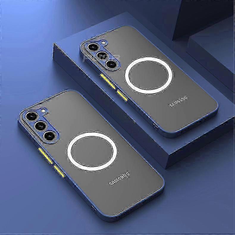 2025 Shockproof Matte Armor Case For Magsafe Charging - Compatible With Samsung Galaxy S23/s22 Ultra Plus/s21 Fe, Magnetic Holder, Transparent Cover
