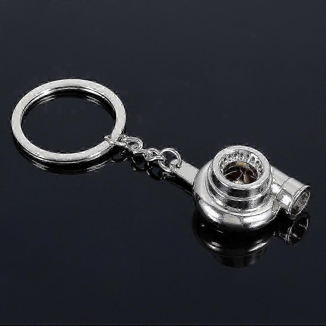 (New) Car Turbocharger Shaped Pendant Zinc Alloy Keychain Keyring, Random Color Delivery