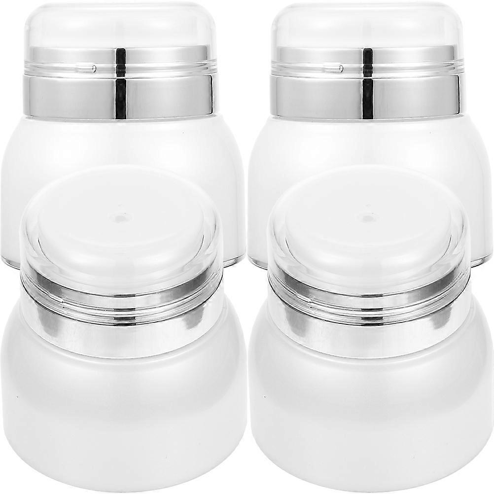 Transparent Cream Bottle with Press Pump for Storage Use 4Pcs Refillable Jars