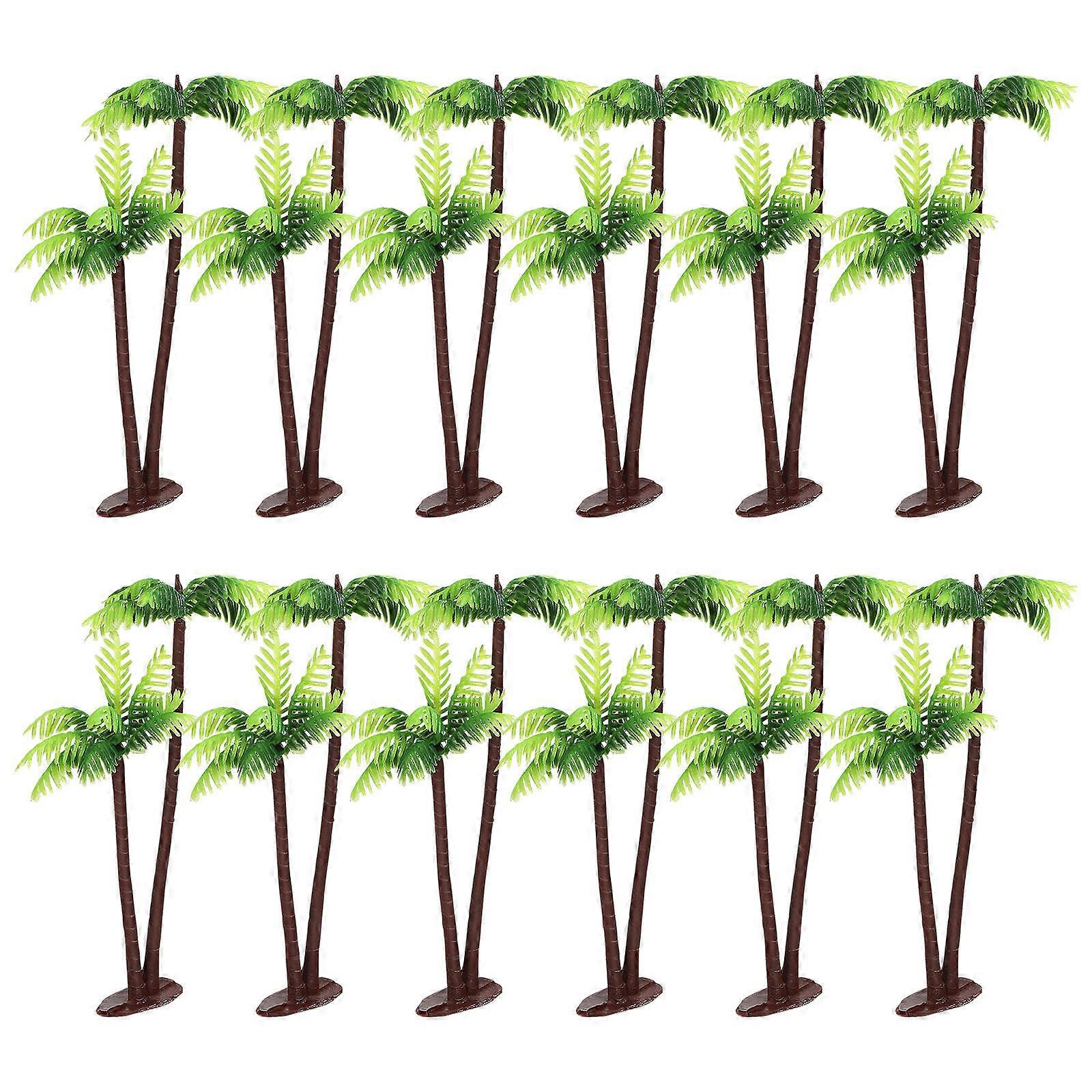 Mini Coconut Tree Plastic Palm Tree for Decor Use 12Pcs Artificial Plants