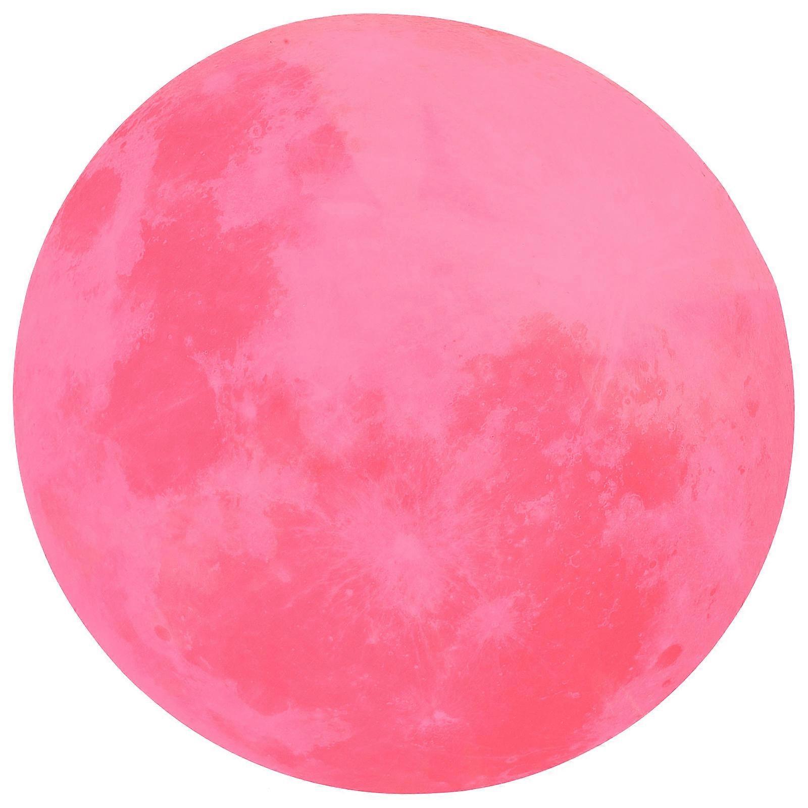 4Pcs Luminous Moon Decal Sticker For Ceiling Decoration With Glowing In The Dark Effect 29.7X29.7Cm Pink Round