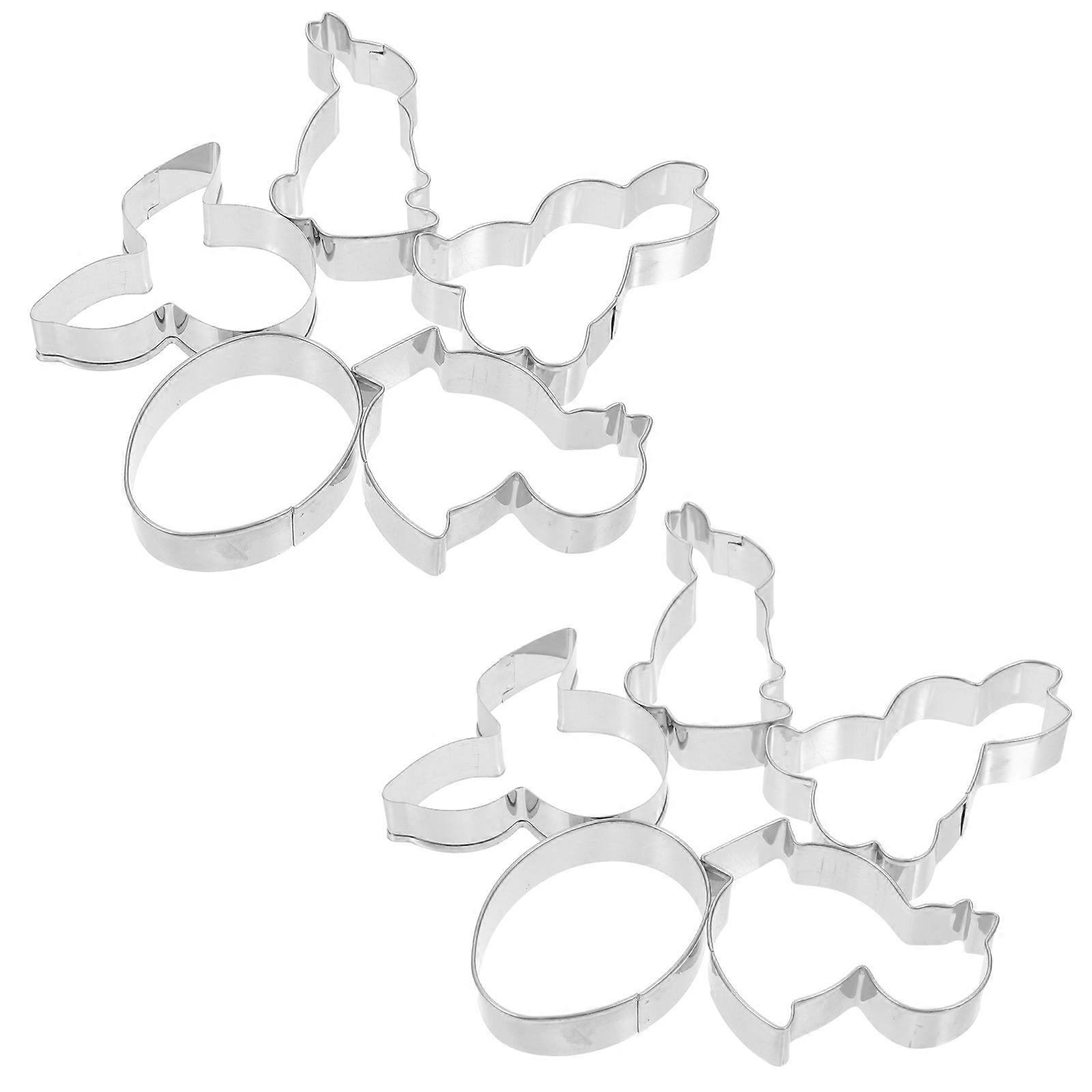 Chick Cookie Cutter Mold Silver for Easter Baking 30Pcs Egg Bunny Set