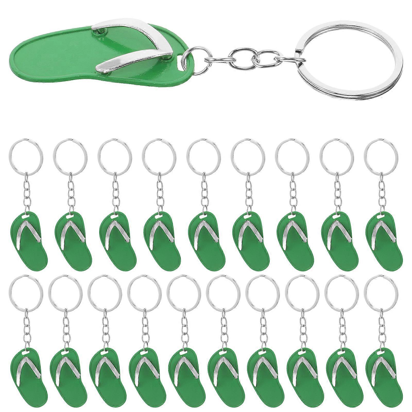 Decorative Keychains Green Eva Slipper Keychains for Decoration 100Pcs
