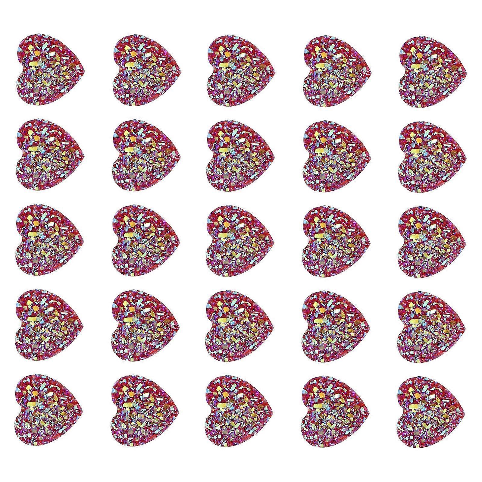 DIY Patches Headwear Making Resin Peach Heart Ornaments 50Pcs Set