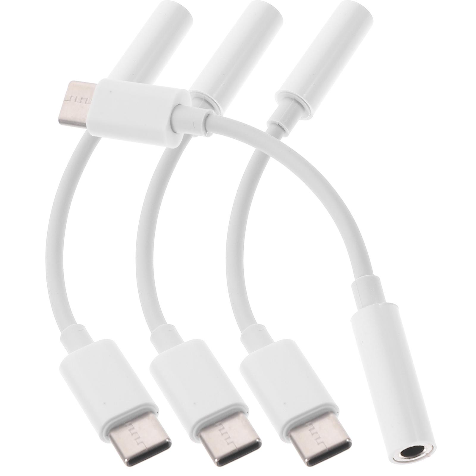 White USB Type-C Adapter Headphone Adapter for Phone 8Pcs Audio