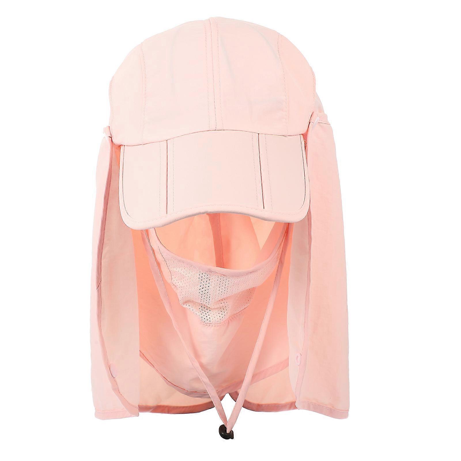 Sun Protection Hat Neck Protective Sun Hat for Outdoor Use Pink