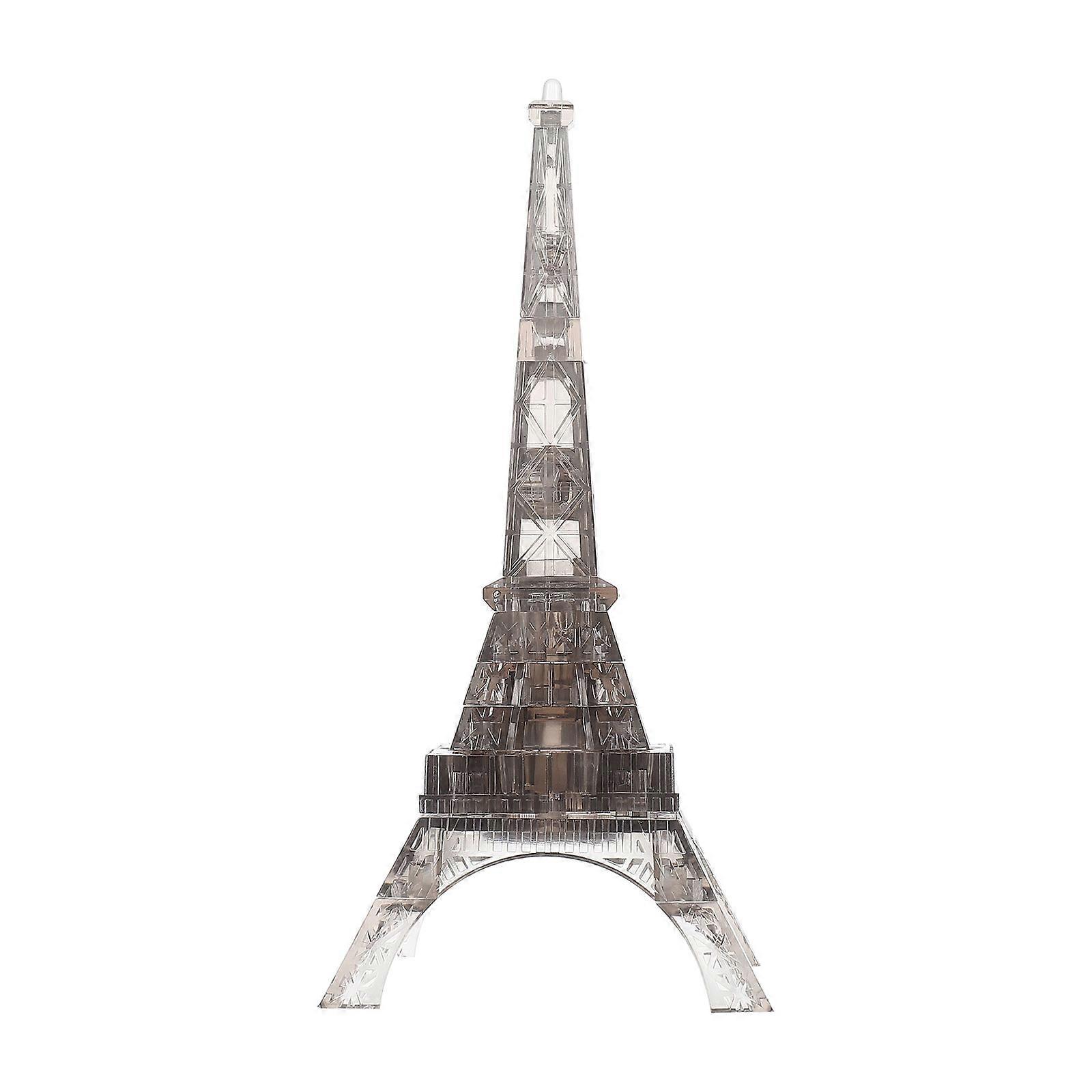 5Sets Crystal Puzzle Eiffel Tower Model for Kids Decorative Transparent 3D Jigsaw