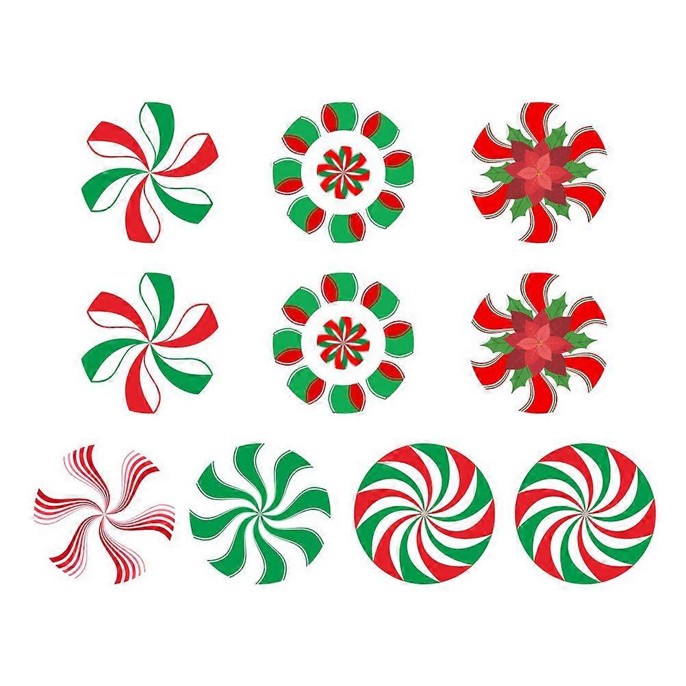 Peppermint Christmas Floor Sticker Decorative Window Decal for 20Pcs