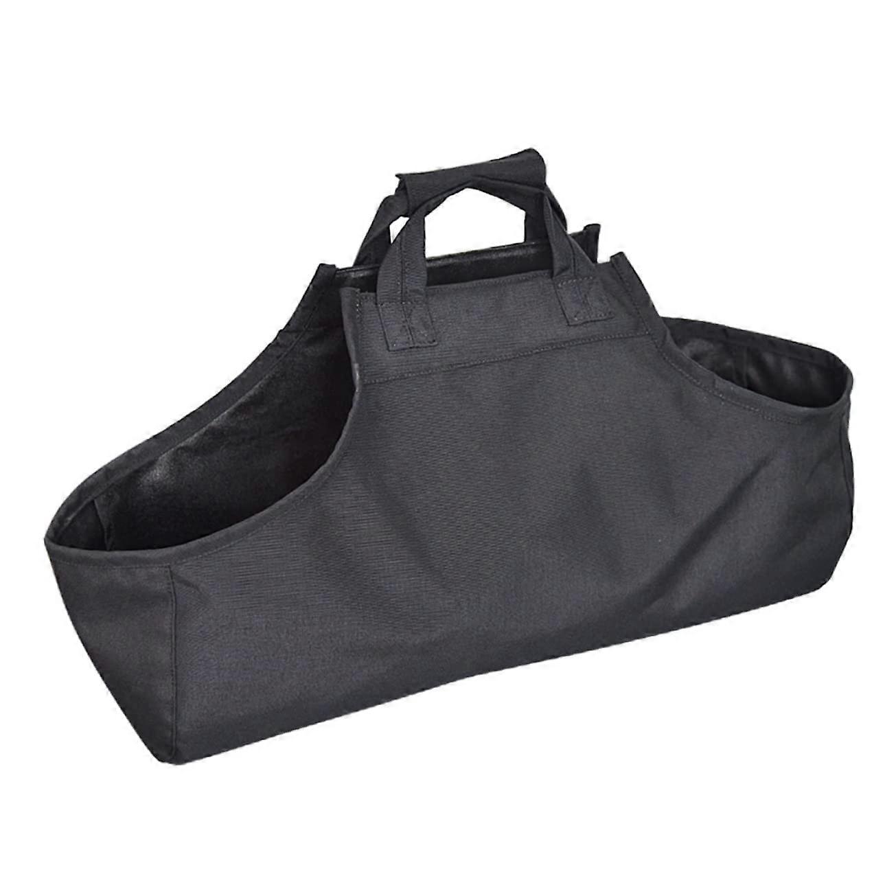 Outdoor Canvas Logging Bag With Handle Strap Lightweight Firewood Carrier For Camping And Fireplace Transport