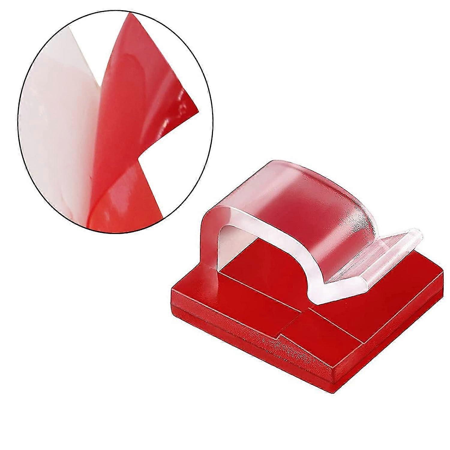 100pcs Self Adhesive Wire Cable Clips For Car Office Home Decorative String Lights (clear)