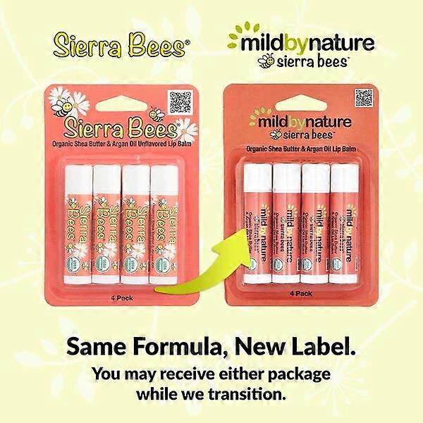 Mild By Nature, Sierra BeesÃÂÃÂ¢ÃÂÃÂÃÂÃÂ¢, Organic Lip Balms, Shea Butter & Argan Oil, 4 Pack, 0.15 oz (4.25 g) Each