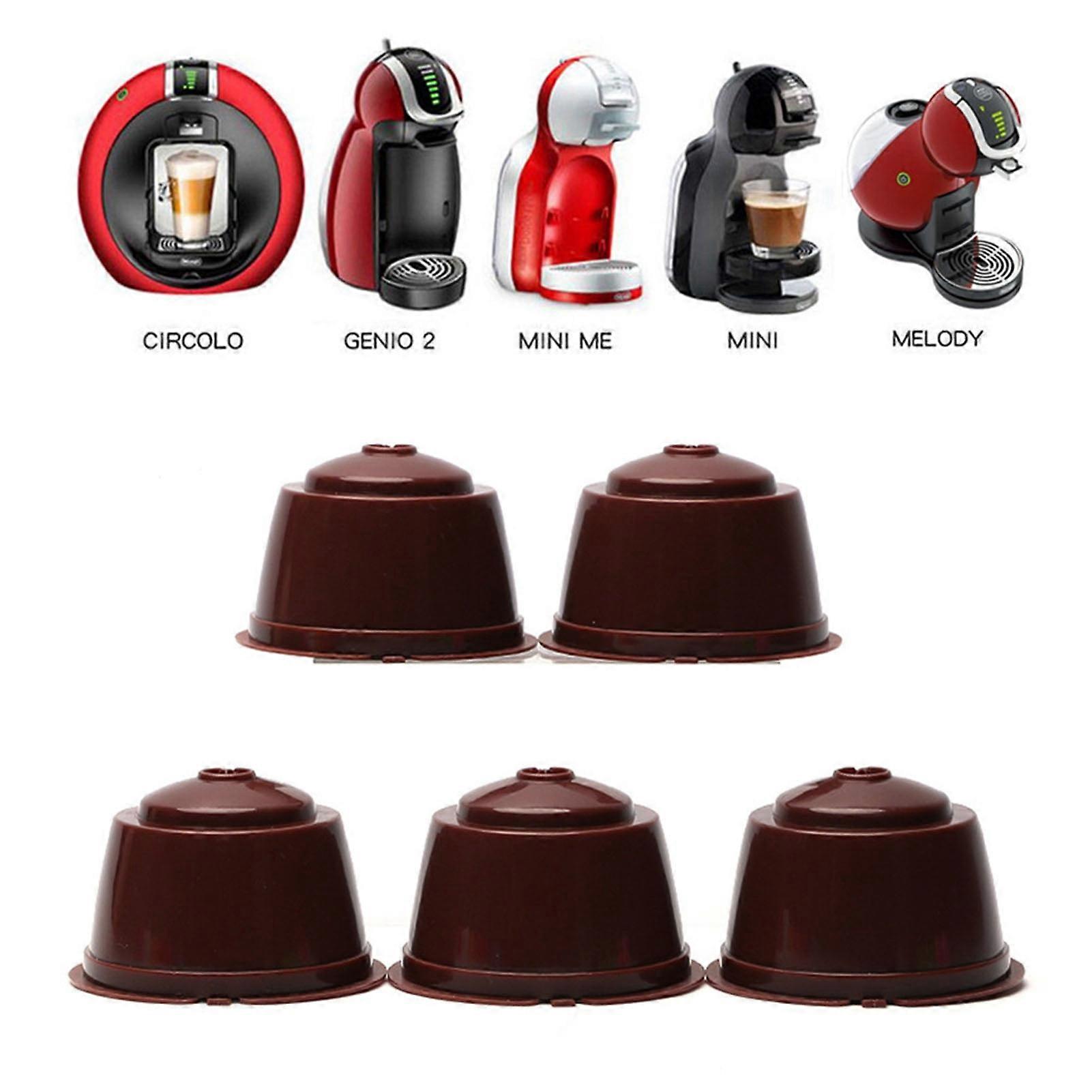 Hariumiu Foam Layer Coffee Capsules 5pcs, Durable Reusable Food Grade Filter Cup compatible with Dolce Gusto