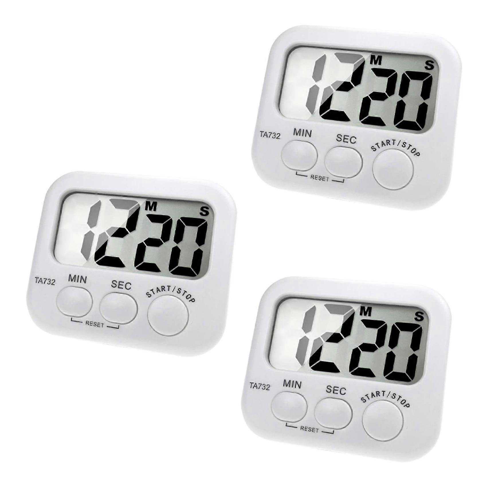 3X Digital Kitchen Timer, Large Screen Large Font Display, Magnetic Back Cooking Timer, Loud Alarm