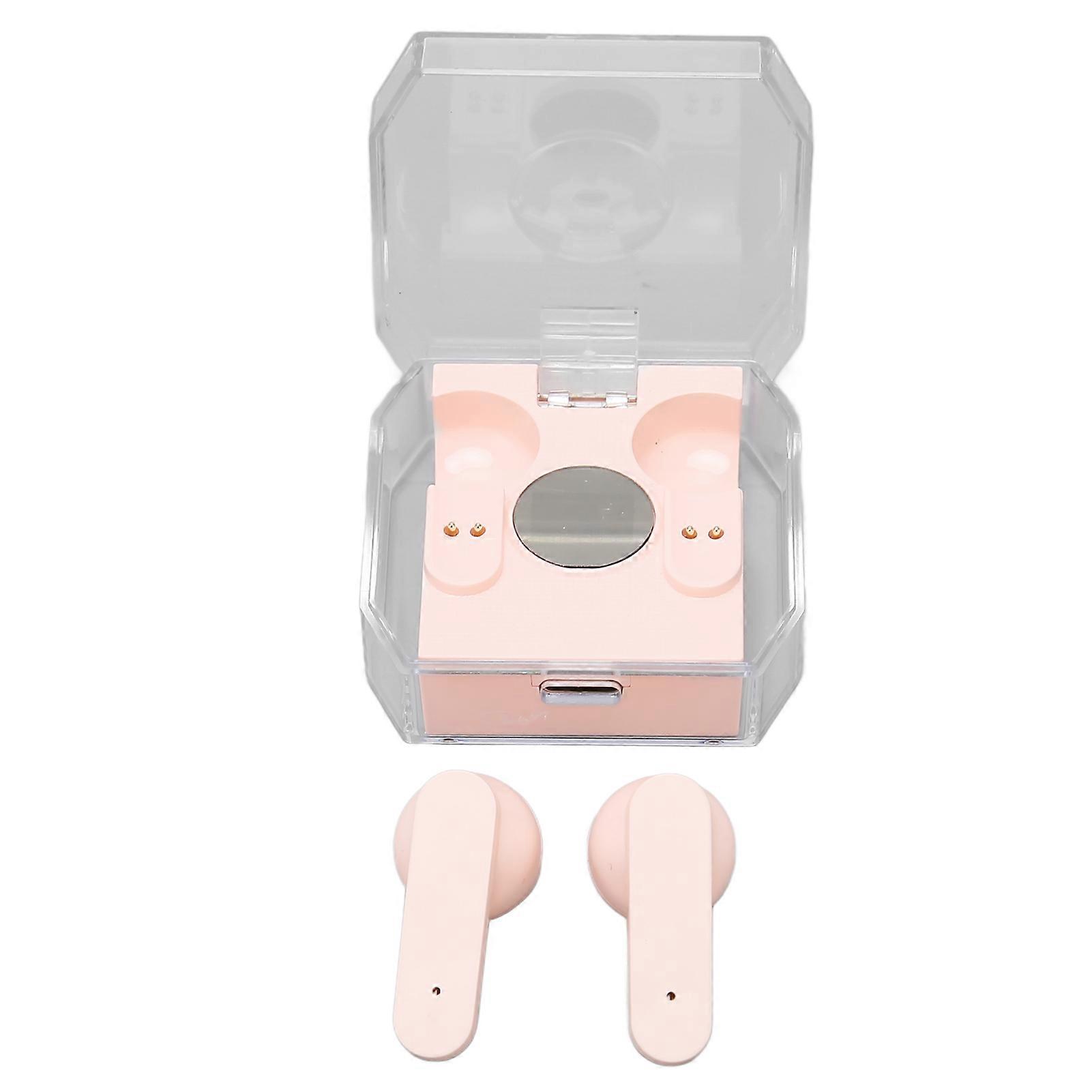 Smart Voice Translator Earbuds Support 144 Languages Online Translation Power Display Translating Headset for Traveling Pink 