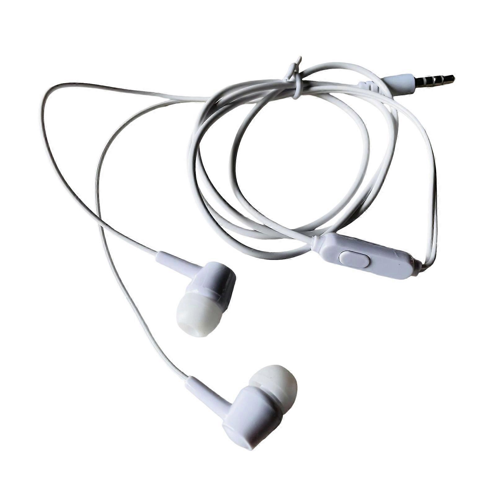 Comfortable In Ear Corded Headsets Clear Voice Call Noise Reduction Ergonomic Design For Workout Jogging  White