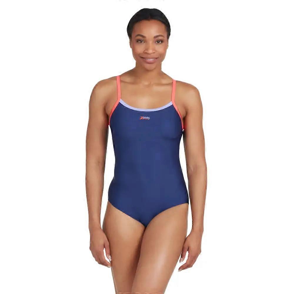 Zoggs Cannon Strike Back 泳衣 - 海军蓝/紫色/红色
