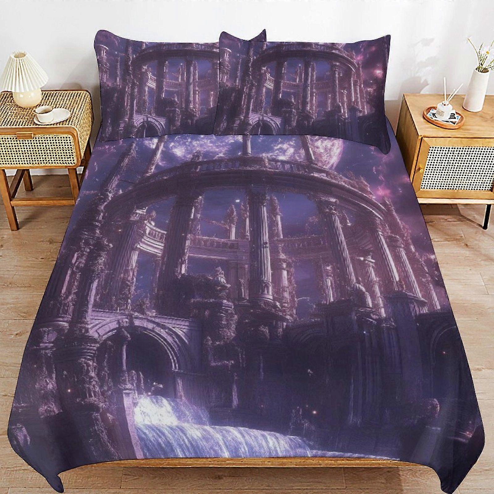 q48 Kingdom Durable Weave Texture Light Structure Easy Fit Sleep Time Duvet Cover Sets for Homes d48