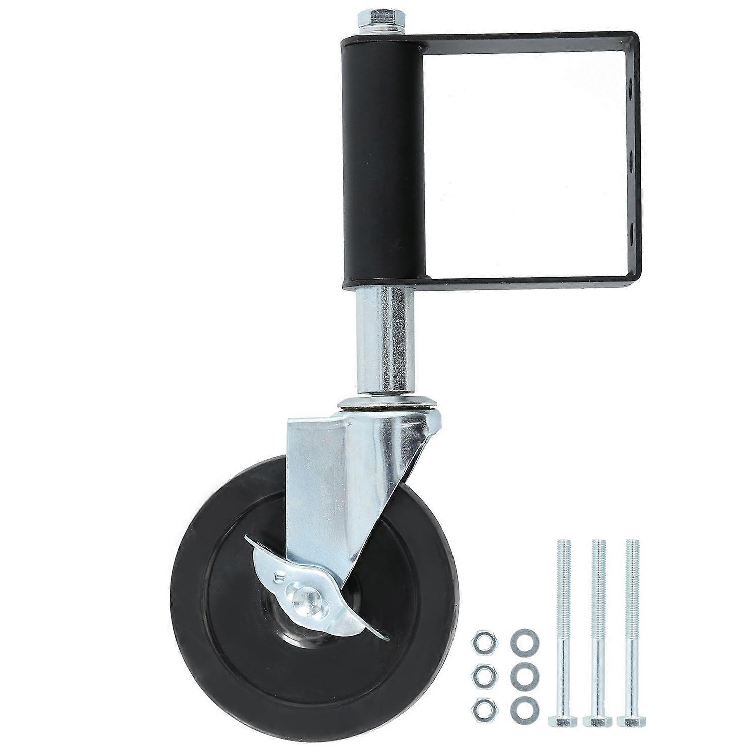 Gate Wheel Spring Loaded Caster Multi Function Damping Aluminum 5in 90kg Load Capacity(Black )