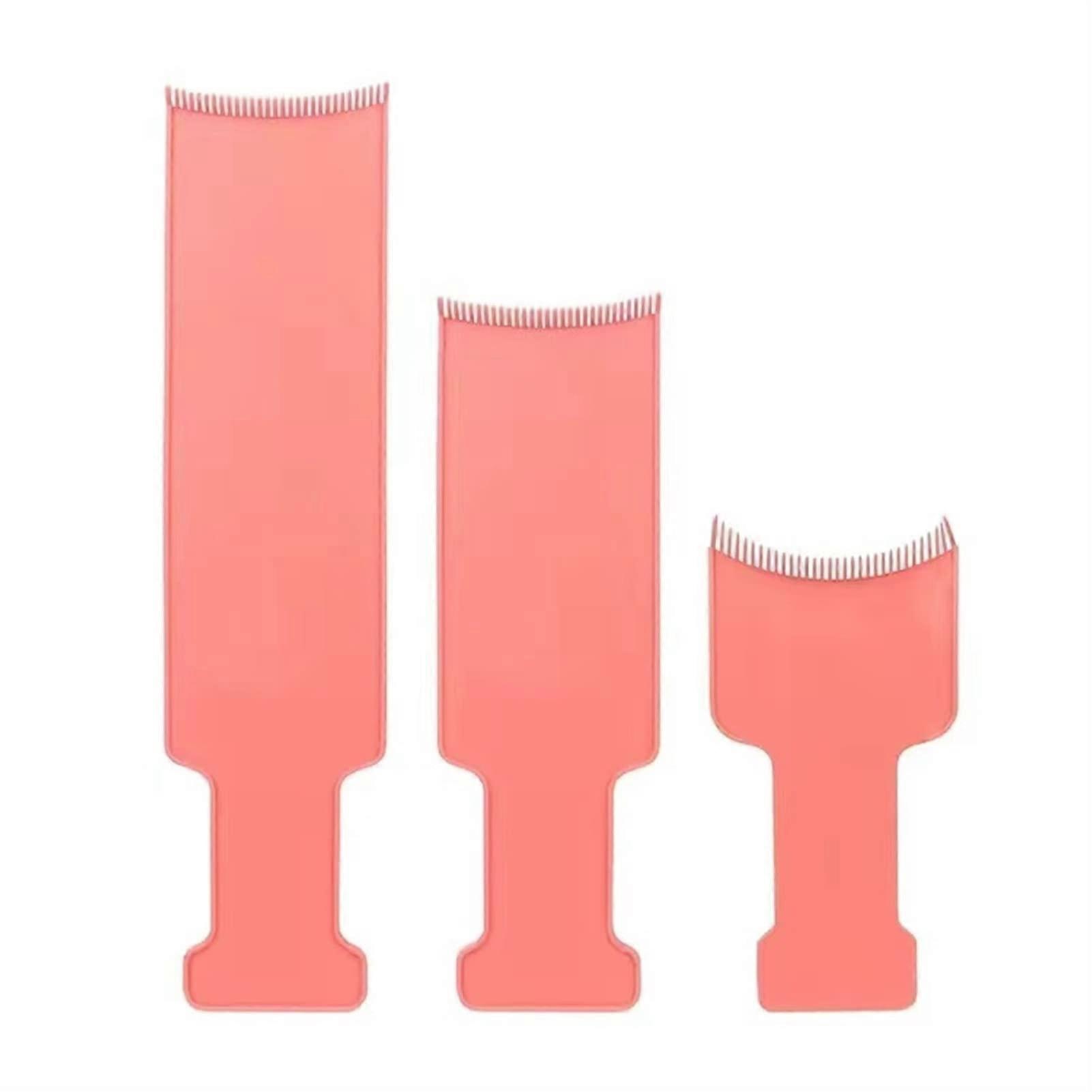 3 Pcs Set  Professional Highlighting Paddle, Tinting Brush Comb, Hair Colour Board DIY Tint Tool Orange