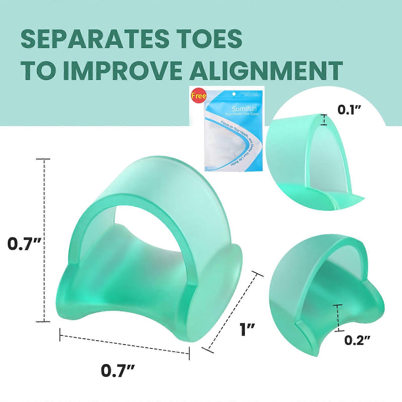 2/4/6Pcs Green Silicone Toe Protector Pad Dactylitis Orthotic Device Pointed Separators Little Finger Toe Curl Overlap Foot Care