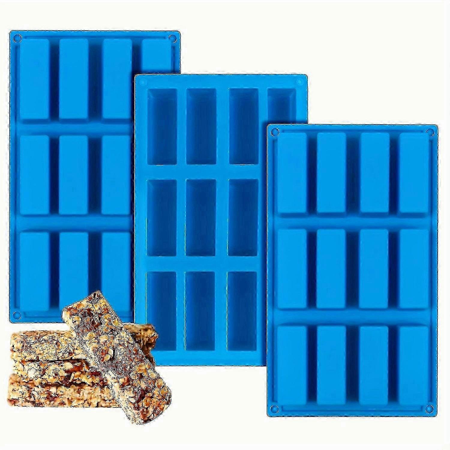 12 חלל מלבן גדול גרנולה בר עובש, תבניות סיליקון לחטיפי דגני בוקר תזונתיים