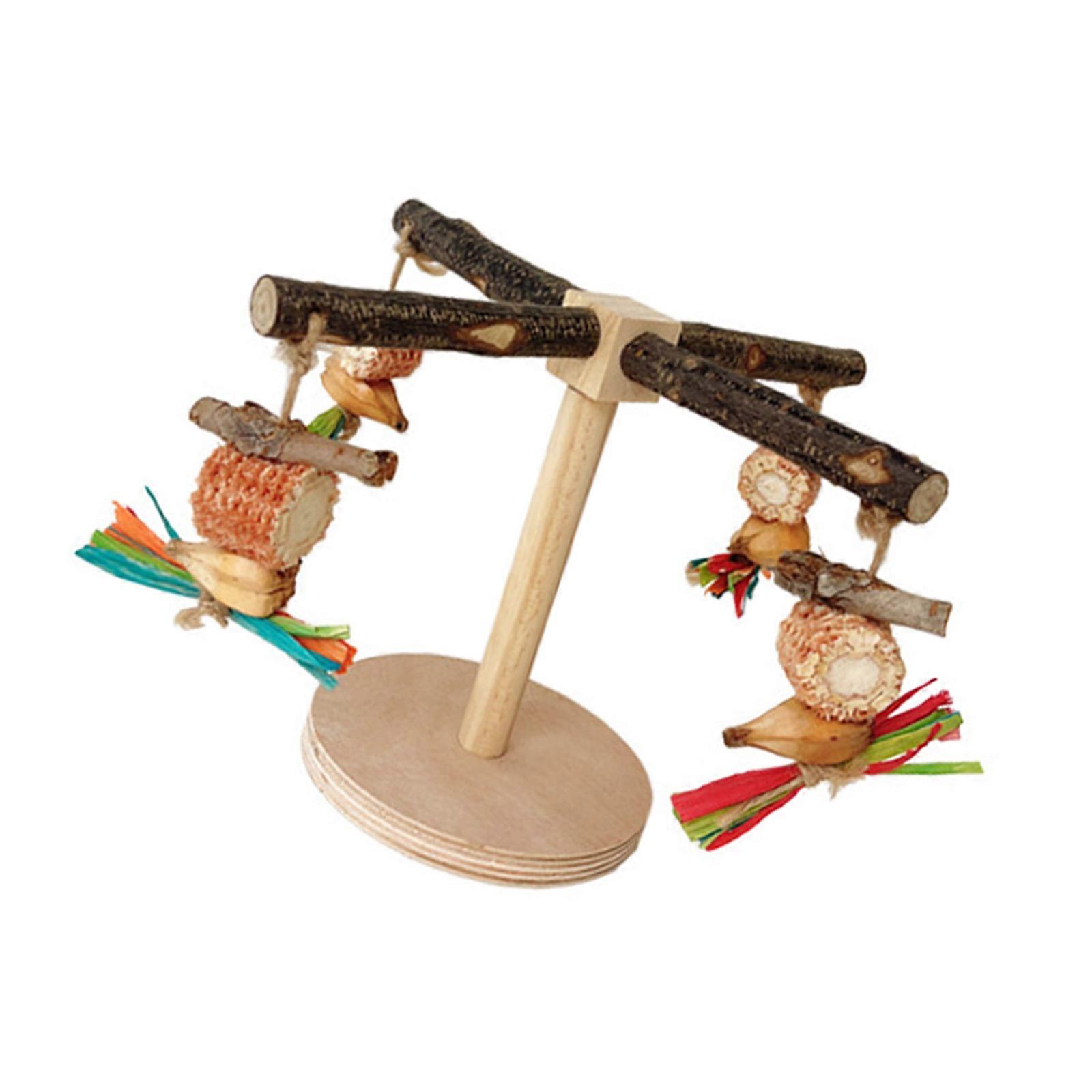Multifunctional Parrots Stand Grinding Scratchers Toy for Conure Toy Hammocks Standing Toy for Parrot Multicolor