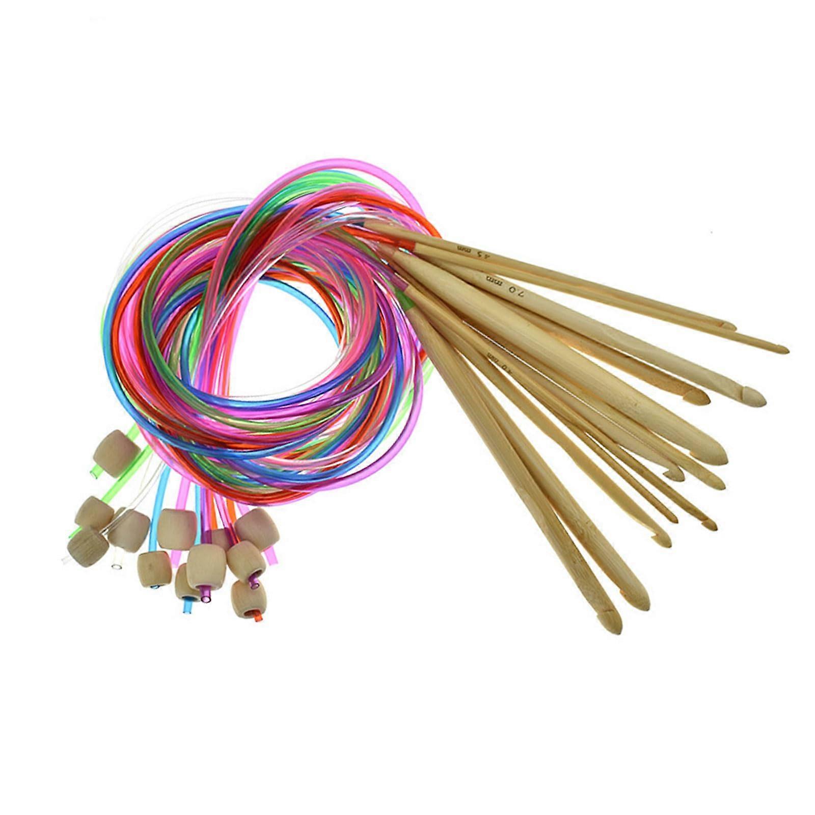 Crochet Hook with Long Flexible Cable for Afghan Knitting and Beginner Projects