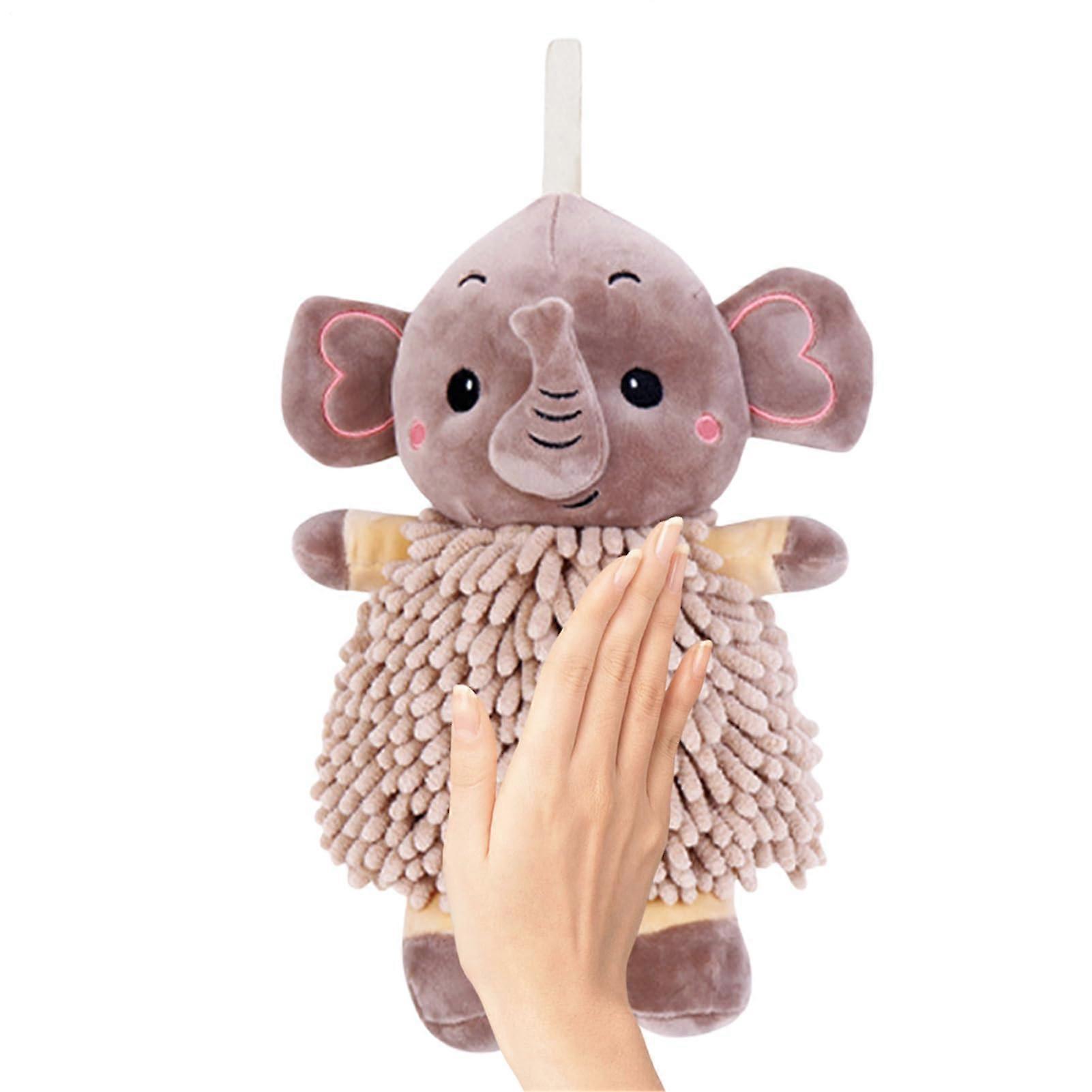 Quick Drying Fleece Towel with Hanging Loop for Bathroom Kitchen Gym Travel Brown