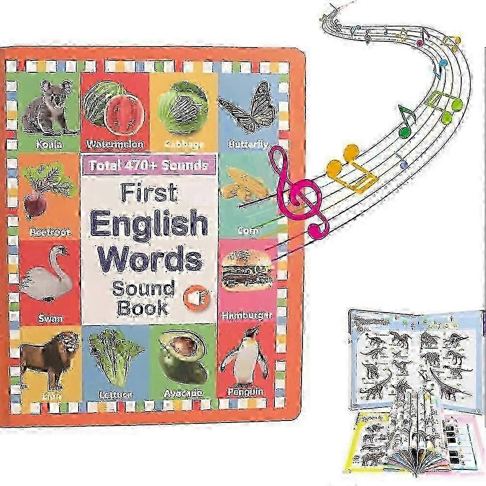 My First English Words Sound Book, English Sound Toy - 470 Words, 21 Themes, Fun Word Game English Words Learning