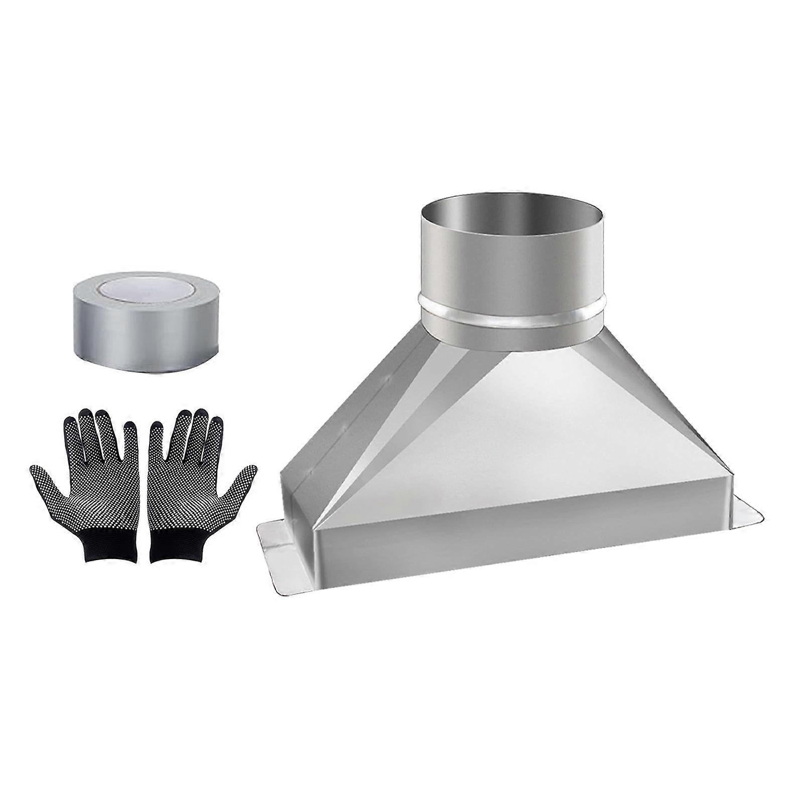 Strong Rustproof Microwave Ventilation Transition Set 4inch Round Steel Duct Connector for 3.25x10 Exhaust System Multicolor