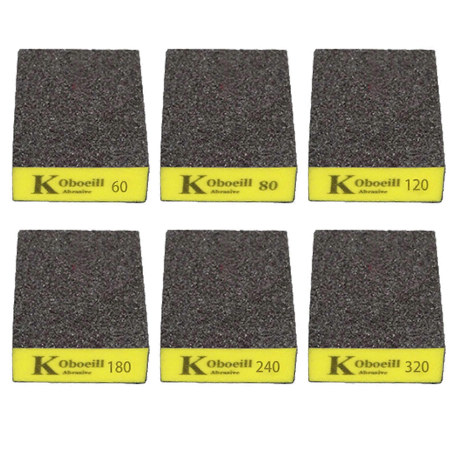 Professional Sanding Sponges 6Pcs with Texture Grip Ergonomic Design Sanding Block for Wet Dry Applications Multicolor
