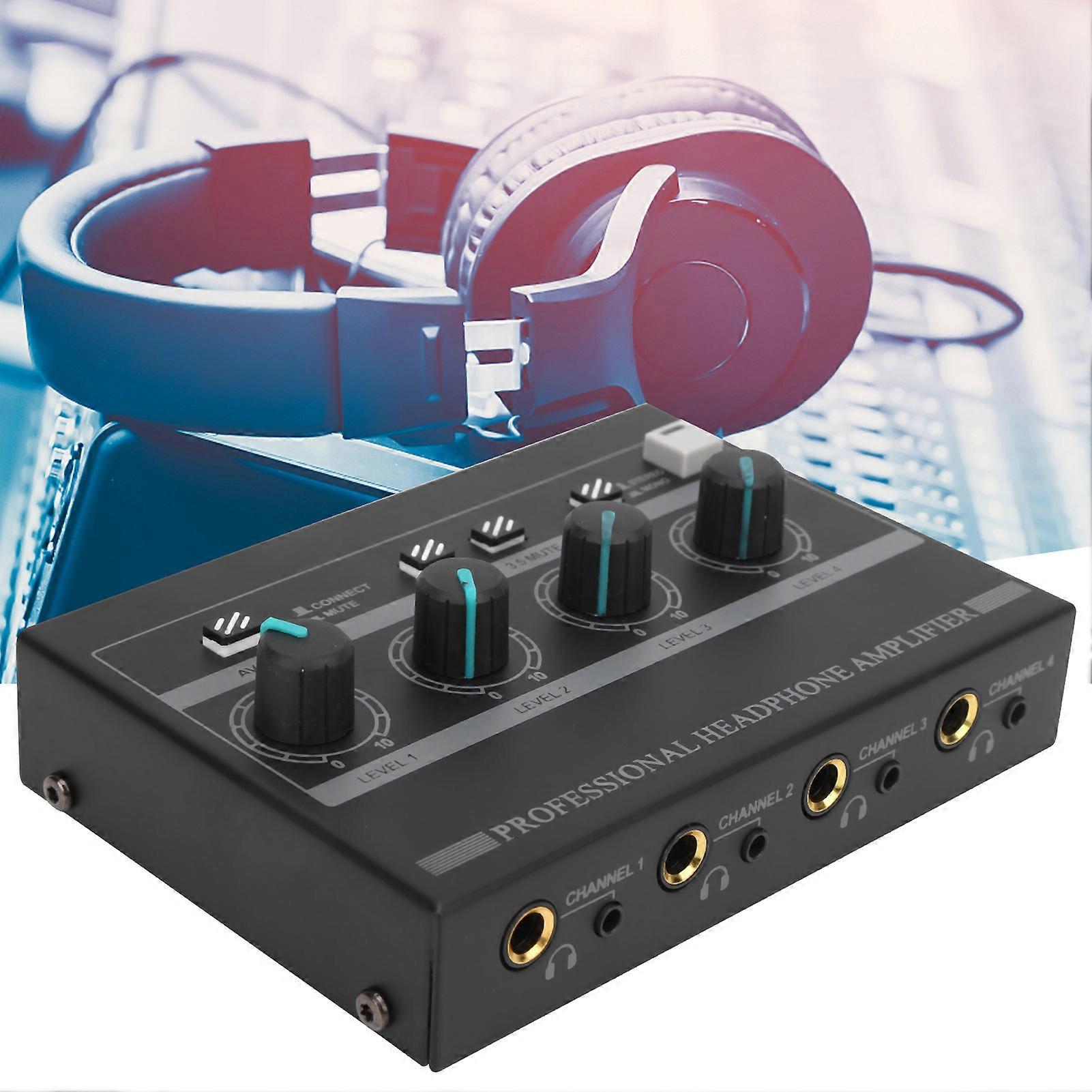 AURORA TRADE 8-Channel Headphone Amplifier, Rechargeable Stereo Monitor Amp with Anti-EMI for Studio, Compatible with Audio Devices