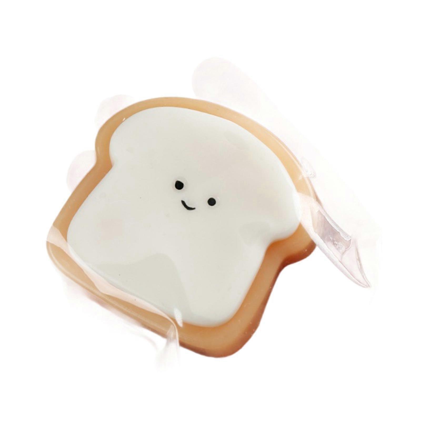 Soft Stretching Smiling Toast Antistress Toy Slow Rising Squeeze Toy For Concentration and Relaxation Home Office Use Multicolor