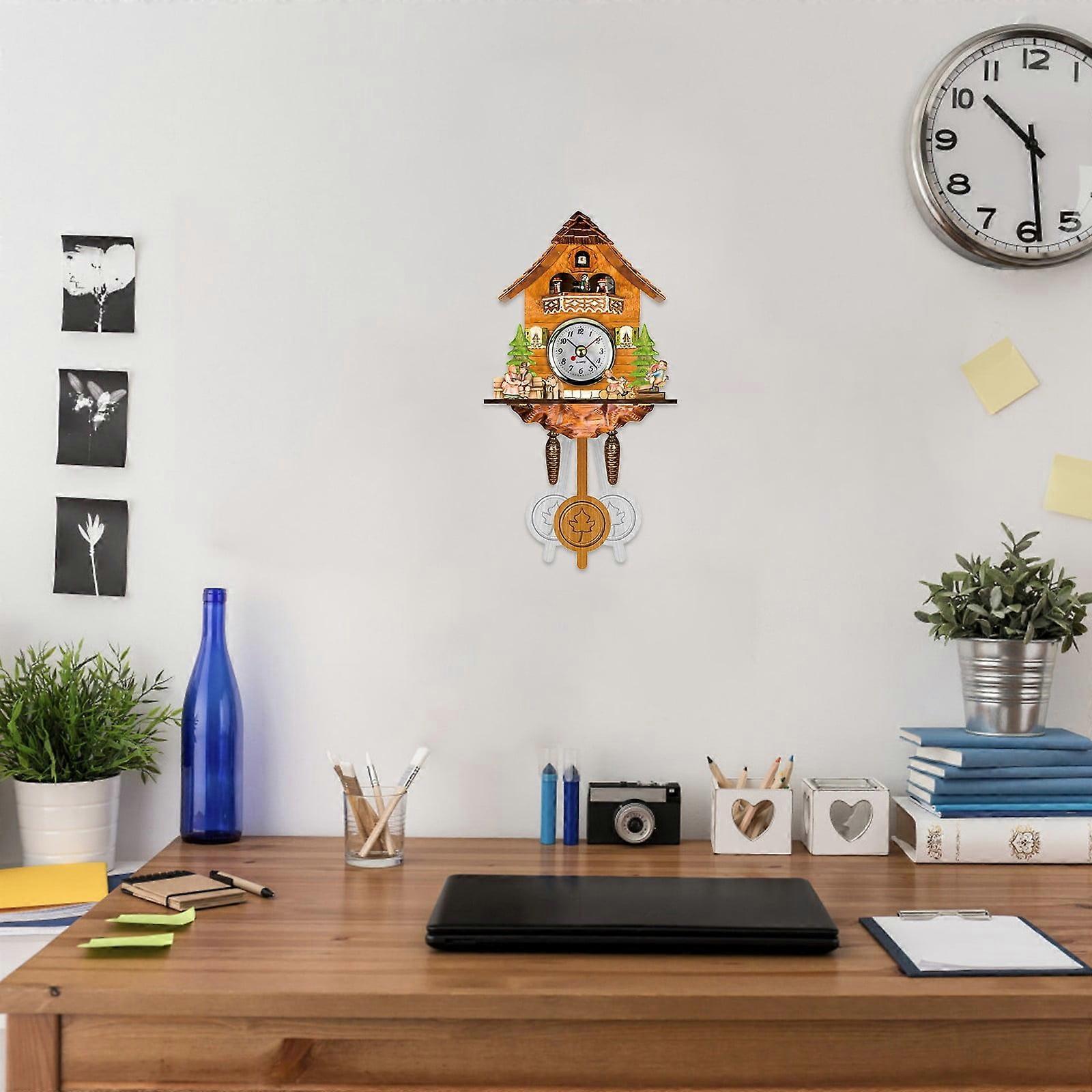 YiFudd Cuckoo Cuckoo Wall Clock Chime Alarm Clock Retro Clock Wooden Living Room Clock
