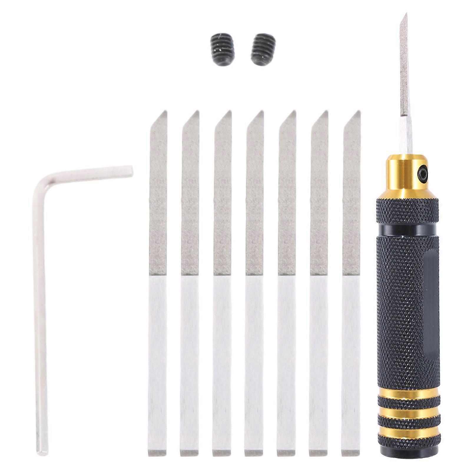 Model Chisels Modeling Scribers Ergonomic Hobby Cutting Tool with 0.1/0.2/0.4/0.6/0.8/1.0/2.0mm Cutter for Carving Multicolor