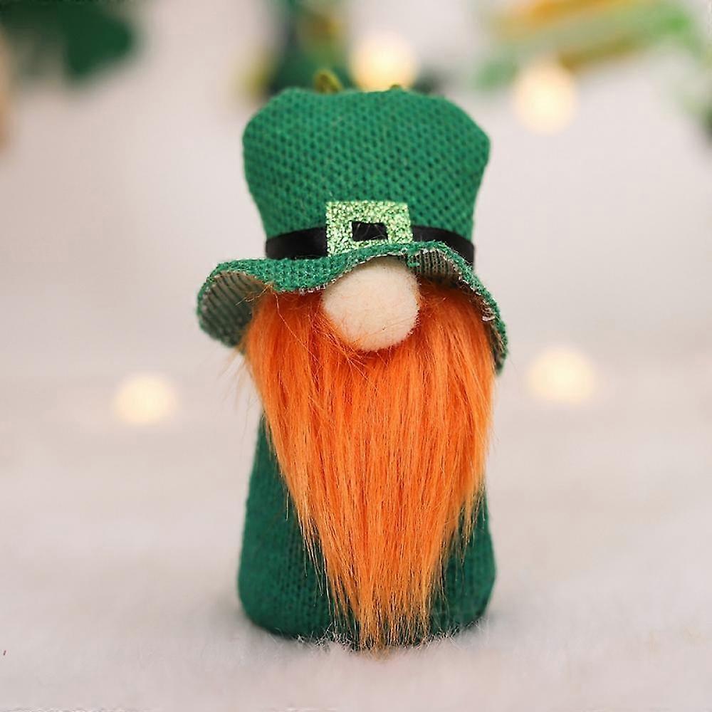 Gnome St. Patrick's Day Decorations, 1 Pc Handmade Green Swedish Tomte Gnomes Plush Ornaments, Scandinavian Elf Hanging Ornaments for Table Tree