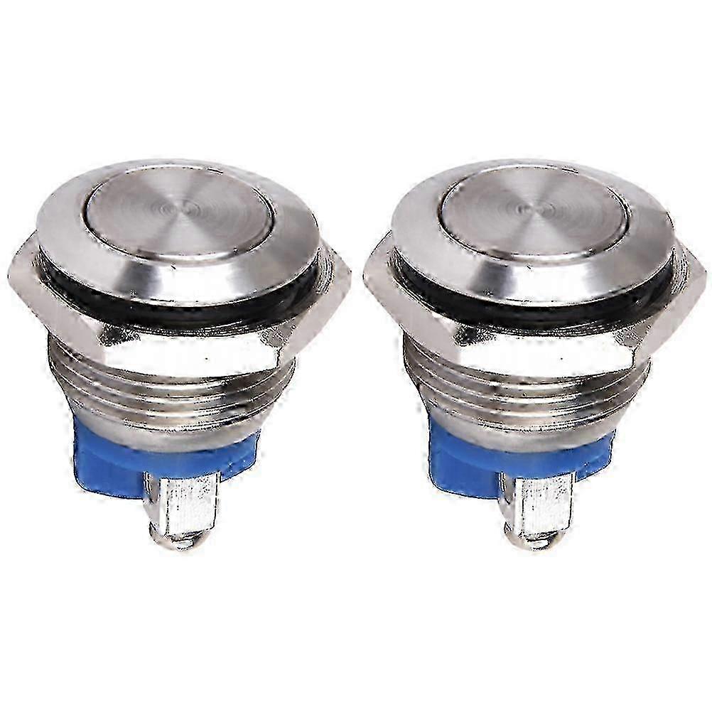 w 2 Pcs Metal Buttons Momentary Push Button Momentary Switch Metal Push Button Switch Push Button Doorbell Boat Car