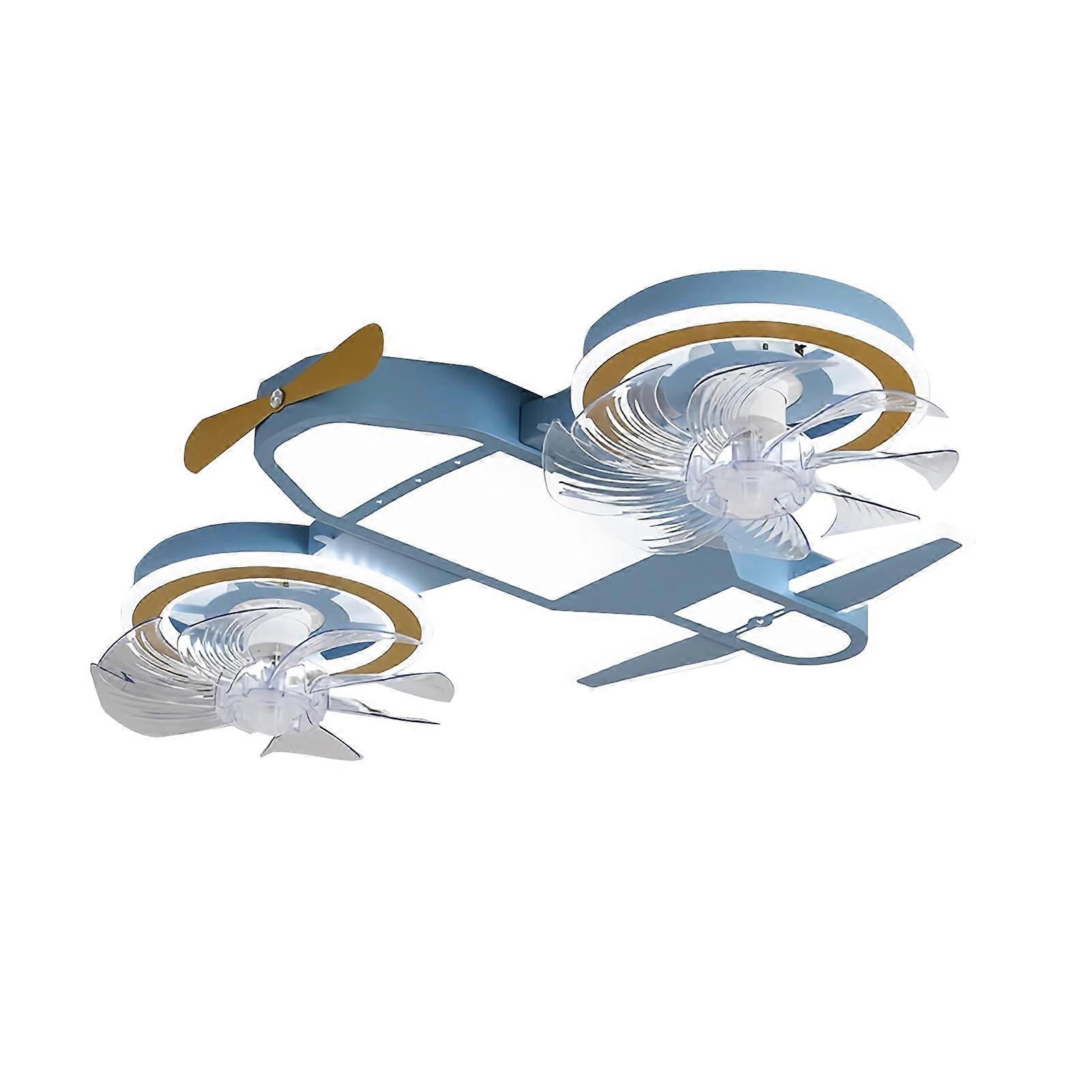 Ceiling Fan Light with Remote, Quiet 6 Speed LED Flush Mount, Aircraft Style for Bedroom Nursery Living Room