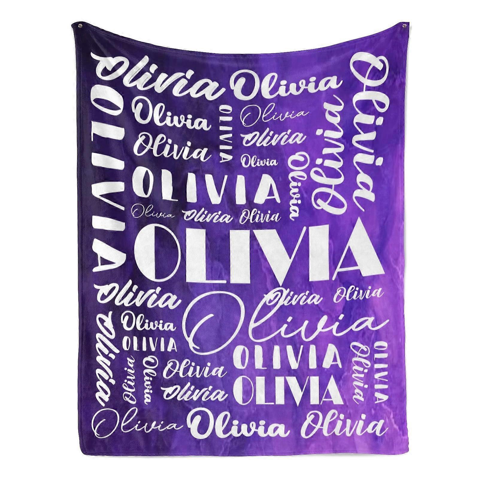 Blanket Custom Name Soft Flannel Throw for Kids and Adults 50x60 Inch