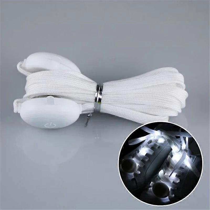 2PCS LED Sport Luminous Shoelaces Glow Shoe Strings Round Flash Light Shoelaces Batteries No Tie Lazy Shoe Laces Party Decor