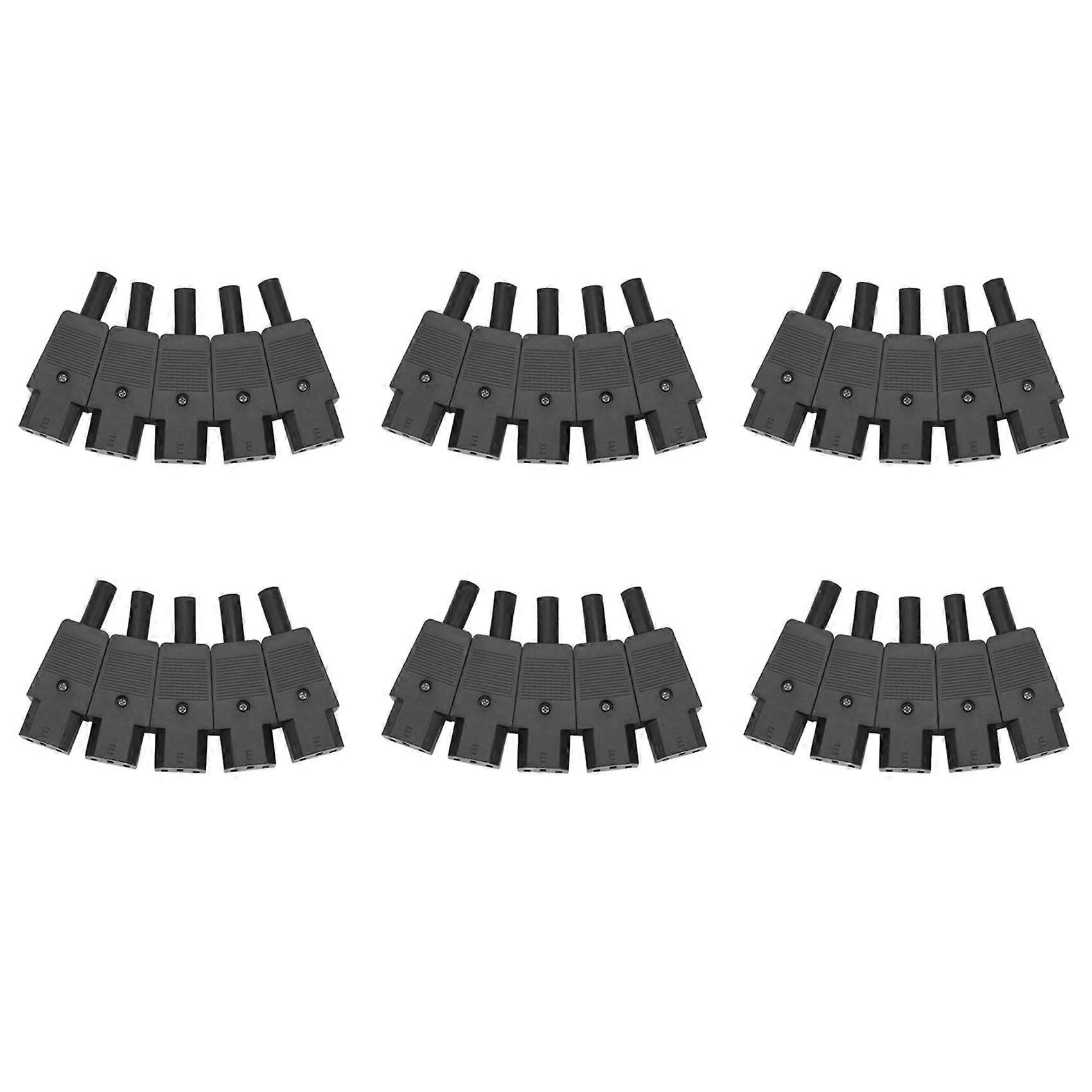 30PCS IEC 320 C13 Female Plug Adapter 3Pin Socket Power Cord Rewirable Connector